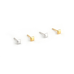 925 Sterling Silver Square Polished Earring Studs