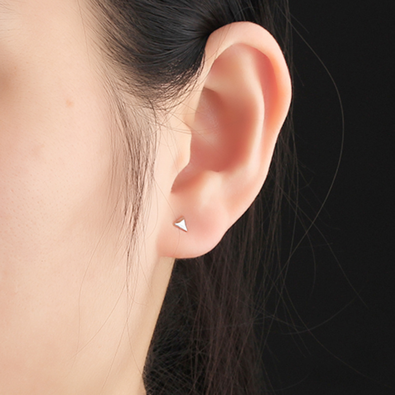 925 Sterling Silver Triangle Earring Studs