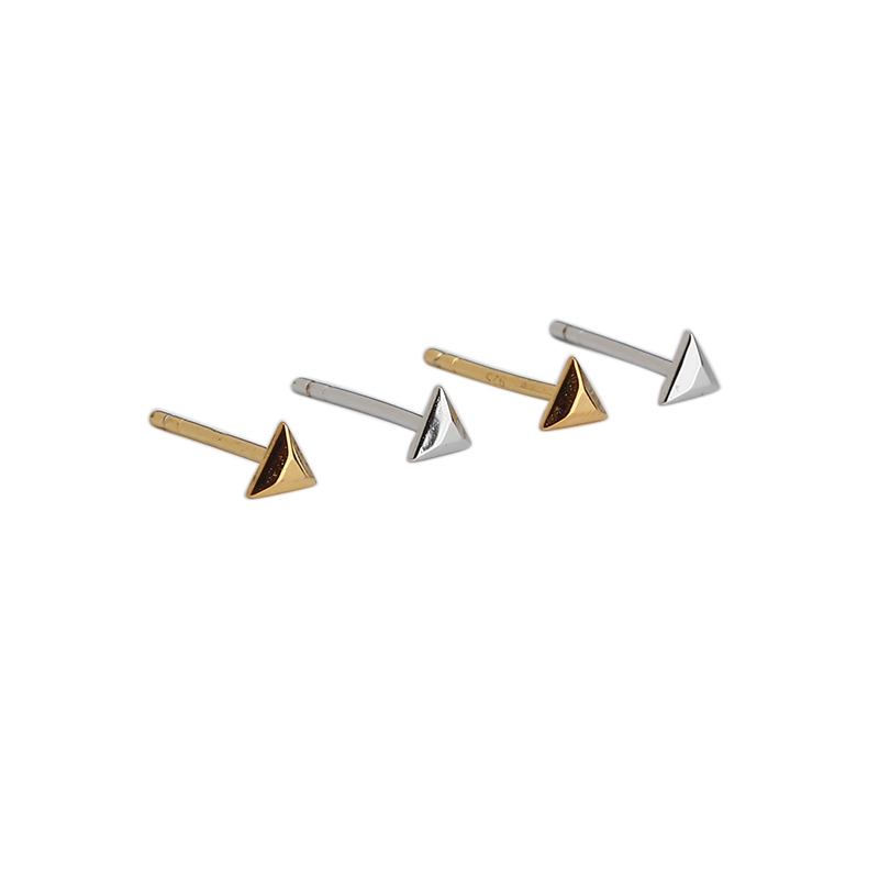 925 Sterling Silver Triangle Earring Studs