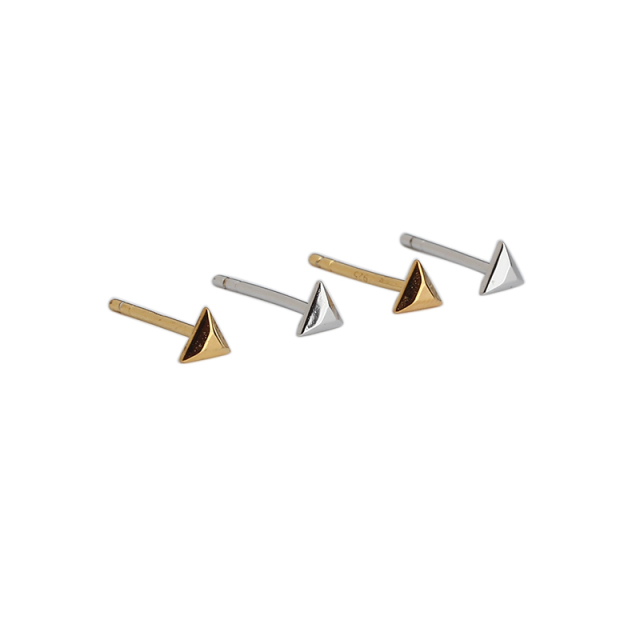 925 Sterling Silver Triangle Earring Studs