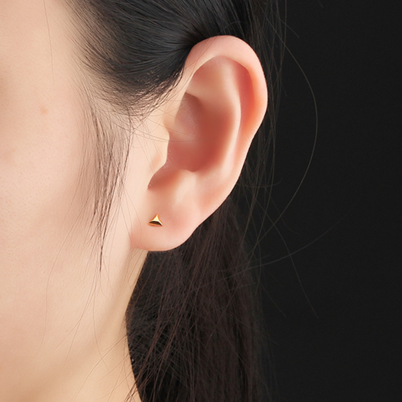 925 Sterling Silver Triangle Earring Studs
