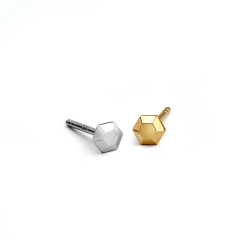 925 Sterling Silver Football Sphere Charms Earring Studs