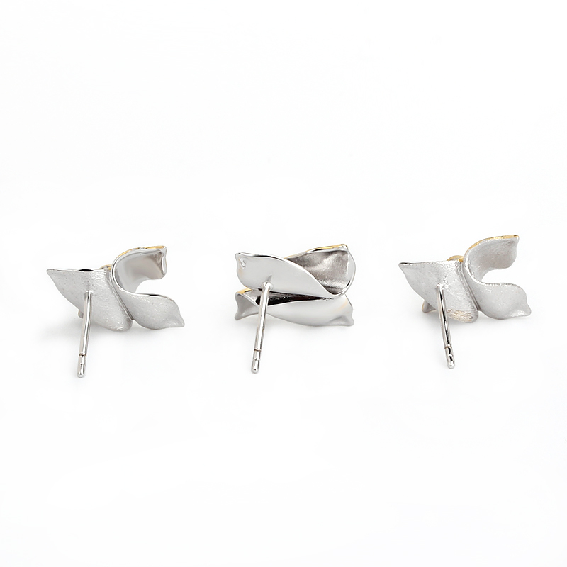 925 Sterling Silver Charms Flower Earring Studs