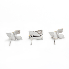 925 Sterling Silver Charms Flower Earring Studs