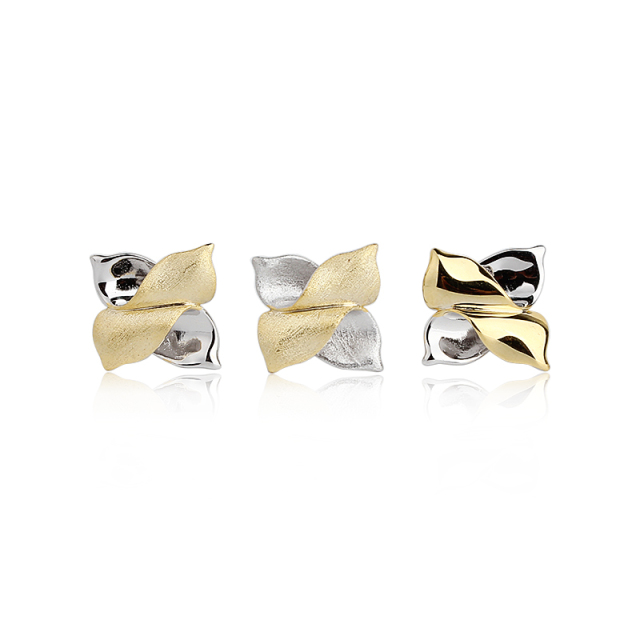 925 Sterling Silver Charms Flower Earring Studs