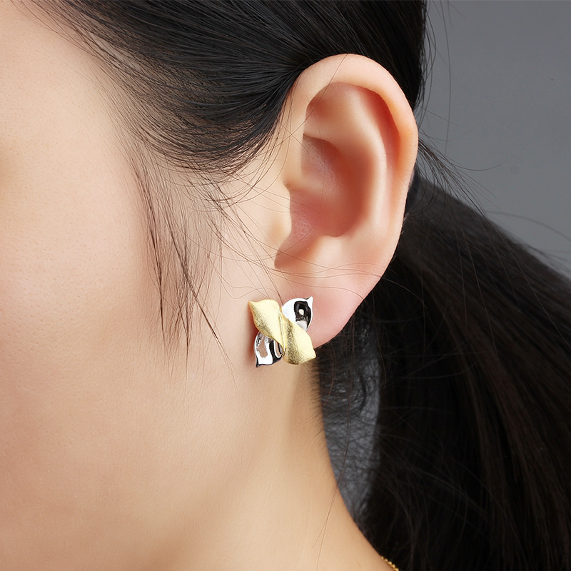 925 Sterling Silver Charms Flower Earring Studs