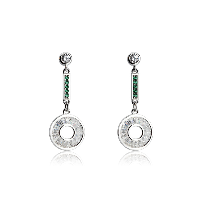 925 Sterling Silver Square CZ Earring Studs