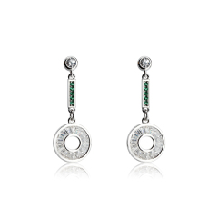 925 Sterling Silver Square CZ Earring Studs