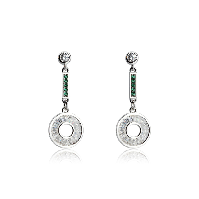 925 Sterling Silver Square CZ Earring Studs