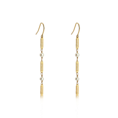 925 Sterling Silver CZ And Pearl Earrings Hook For Women