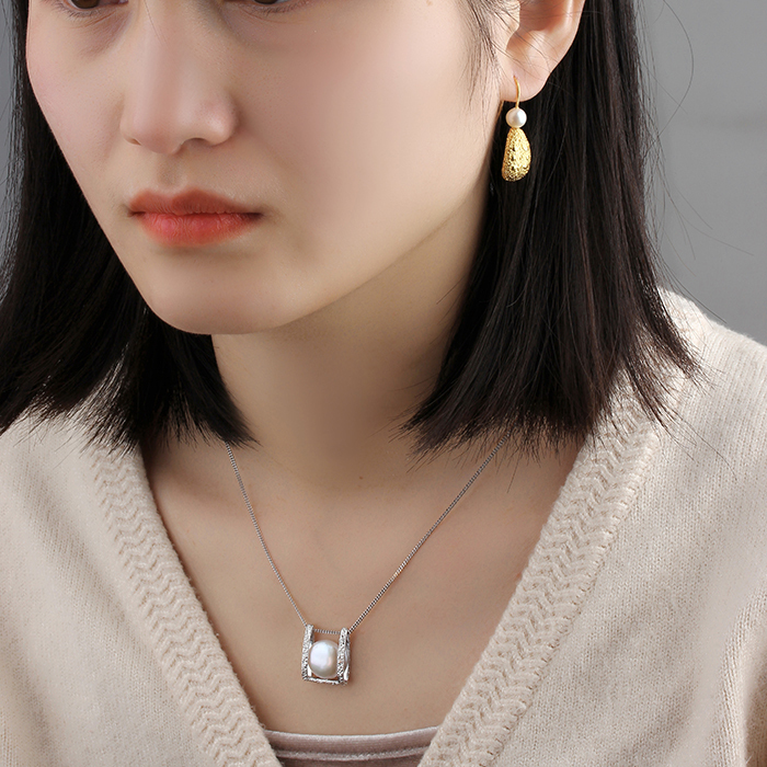 925 Sterling Silver Geometry Metal Drop Earrings Hook