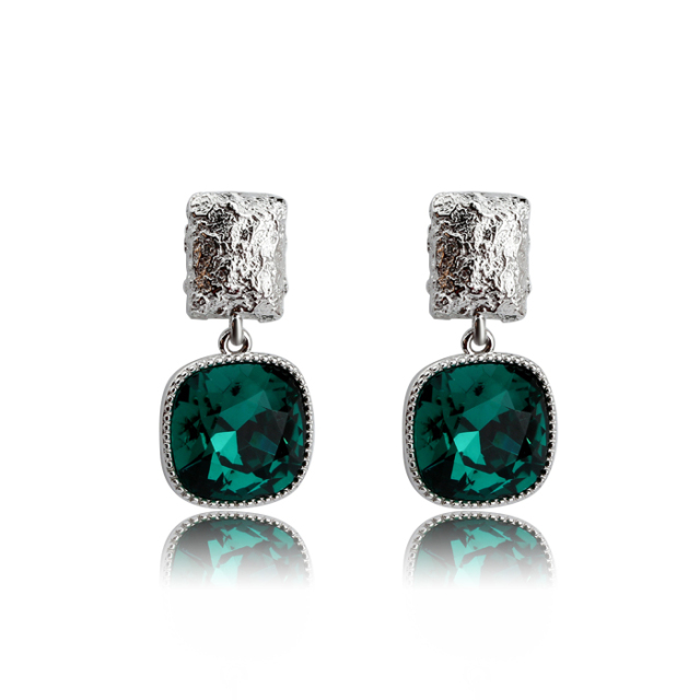925 Sterling Silver Crystal Charming New Design Earrings Drop