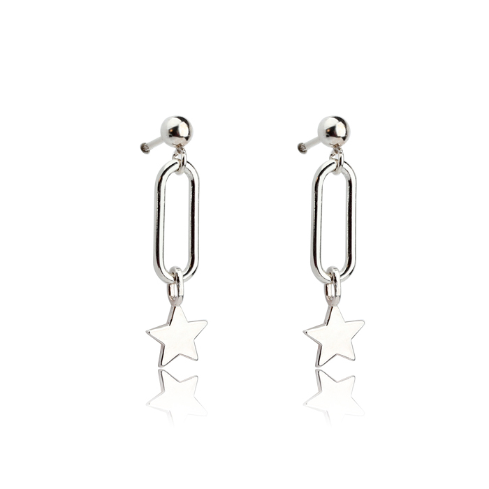 925 Sterling Silver Star Charm Fashion Earrings Drop
