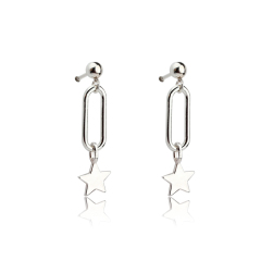 925 Sterling Silver Star Charm Fashion Earrings Drop