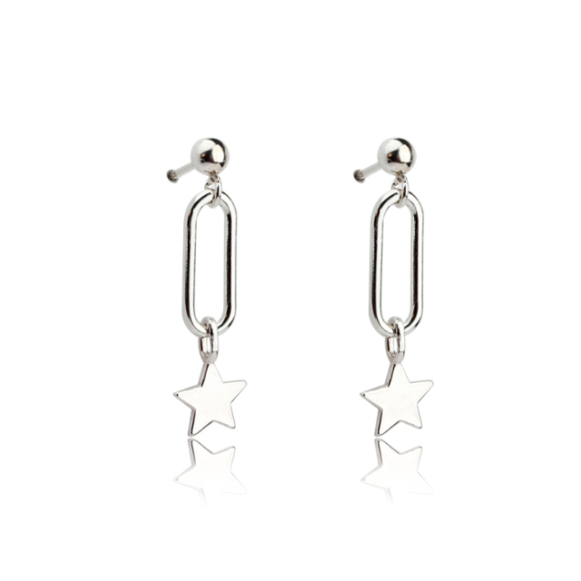925 Sterling Silver Star Charm Fashion Earrings Drop
