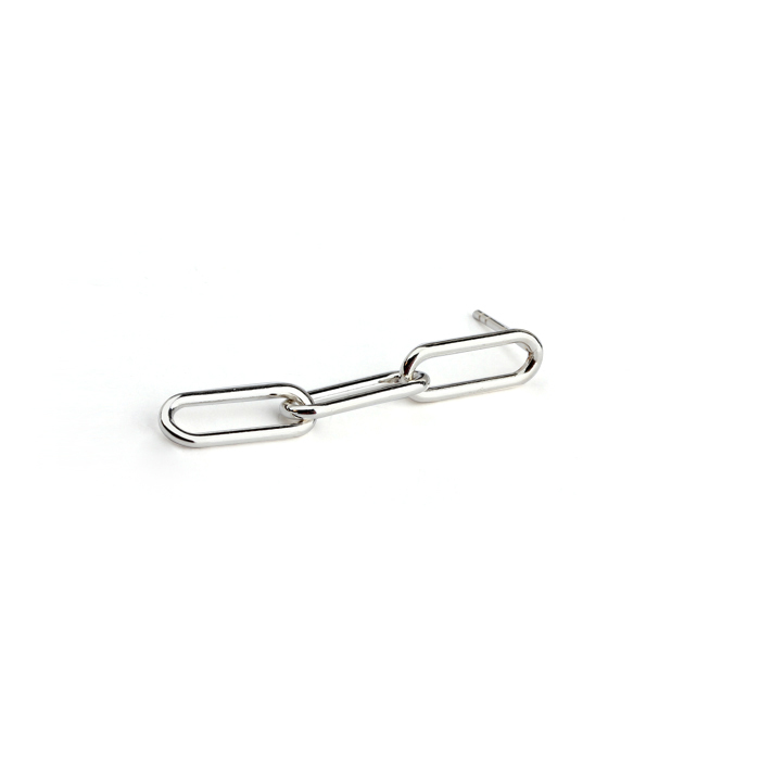 925 Sterling Silver Simple Long Link Earrings Drop