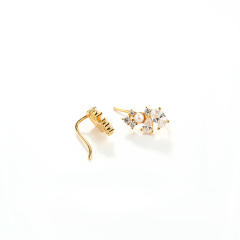 925 Sterling Silver Pearl &amp; CZ Earring