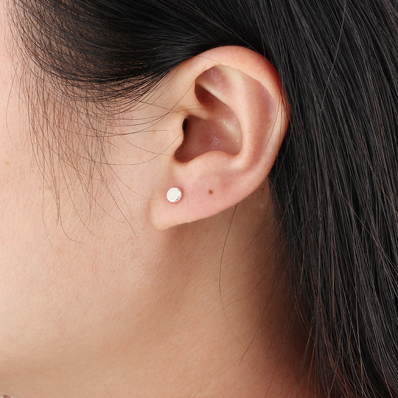 925 Sterling Silver Round Gemstone Earrings Studs