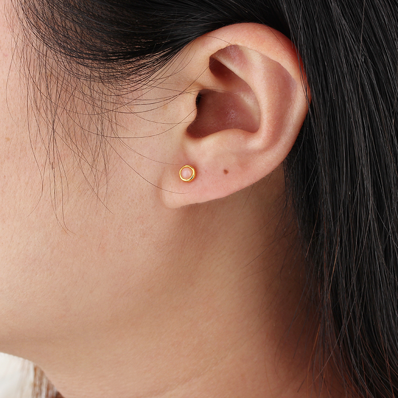 925 Sterling Silver Round Gemstone Earrings Studs