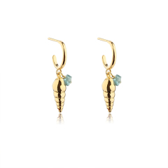 925 Sterling Silver Conch Shell Earrings Hoop