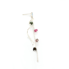 925 Sterling Silver Pearl &amp; Gems Stone Earrings