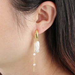 925 Sterling Silver Baroque Pearl Earrings Studs