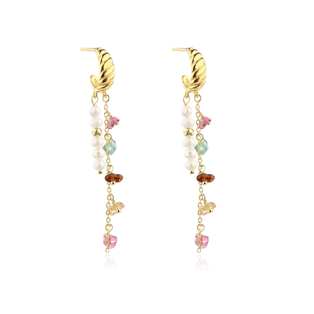 925 Sterling Silver Baroque Pearl Earrings