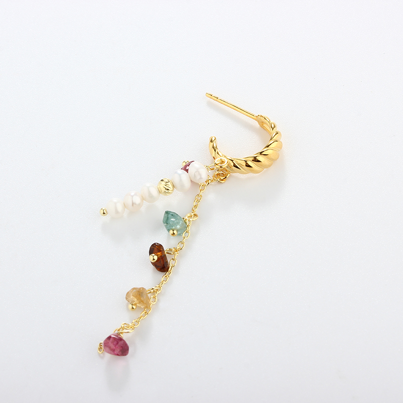925 Sterling Silver Baroque Pearl Earrings