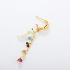 925 Sterling Silver Baroque Pearl Earrings