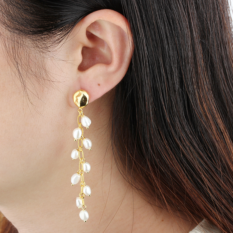 925 Sterling Silver Baroque Pearl Earrings