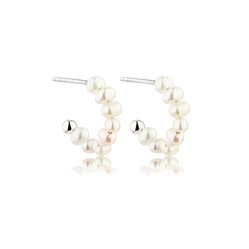 925 Sterling Silver Baroque Pearl Earrings Studs