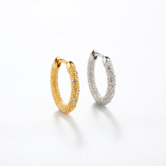 925 Sterling Silver CZ Huggies Earrings