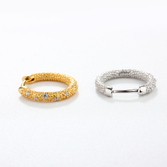 925 Sterling Silver CZ Huggies Earrings
