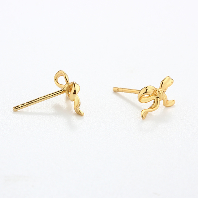 925 Sterling Silver Bow Knot Earrings Studs