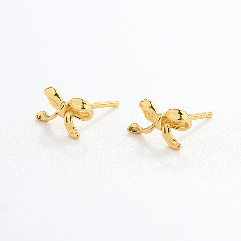 925 Sterling Silver Bow Knot Earrings Studs