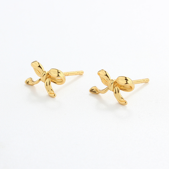 925 Sterling Silver Bow Knot Earrings Studs
