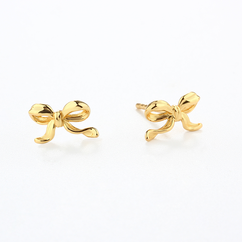 925 Sterling Silver Bow Knot Earrings Studs