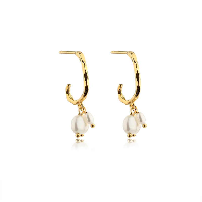 925 Sterling Silver Baroque Pearl Earrings Studs