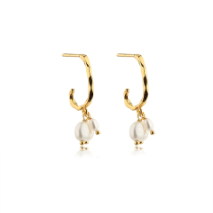925 Sterling Silver Baroque Pearl Earrings Studs