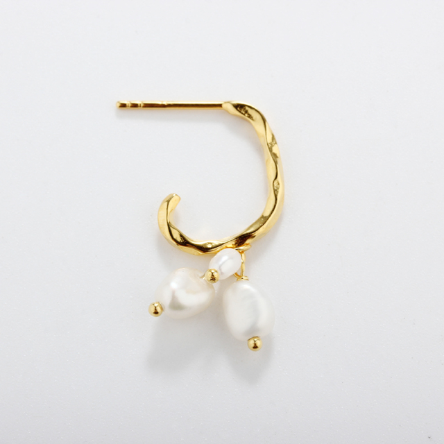 925 Sterling Silver Baroque Pearl Earrings Studs