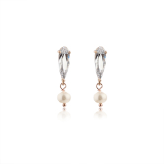 925 Sterling Silver Big Pear CZ Earring Studs