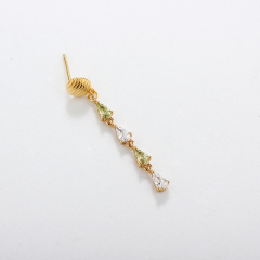 925 Sterling Silver Pear 3*5mm CZ Long Earrings Studs