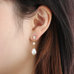 925 Sterling Silver Baroque Pearl Earrings