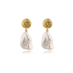 925 Sterling Silver Baroque Pearl Earrings