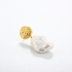 925 Sterling Silver Baroque Pearl Earrings