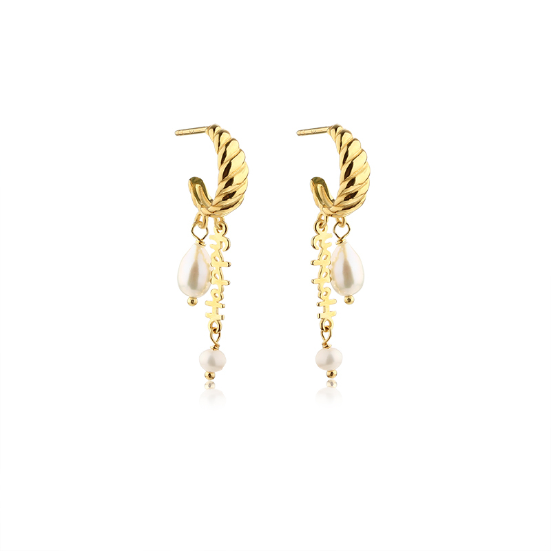 925 Sterling Silver Baroque Pearl Earrings