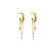 925 Sterling Silver Baroque Pearl Earrings