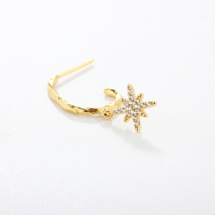 925 Sterling Silver CZ Star Earring Studs