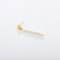 925 Sterling Silver Fashion Long Baroque Pearl Earring Studs