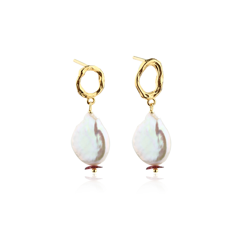 925 Sterling Silver Baroque Pearl Earring Studs